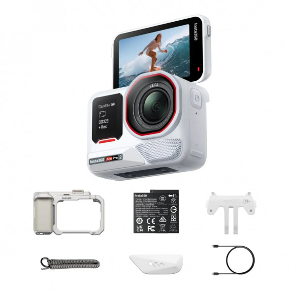 Экшн-камера Insta360 Ace Pro 2 Single Battery Xplorer Bundle, Arctic White в Благовещенске