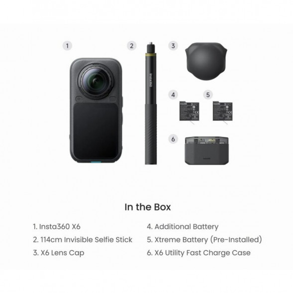Экшн-камера Insta360 X6 Essentials Bundle, Black в Благовещенске