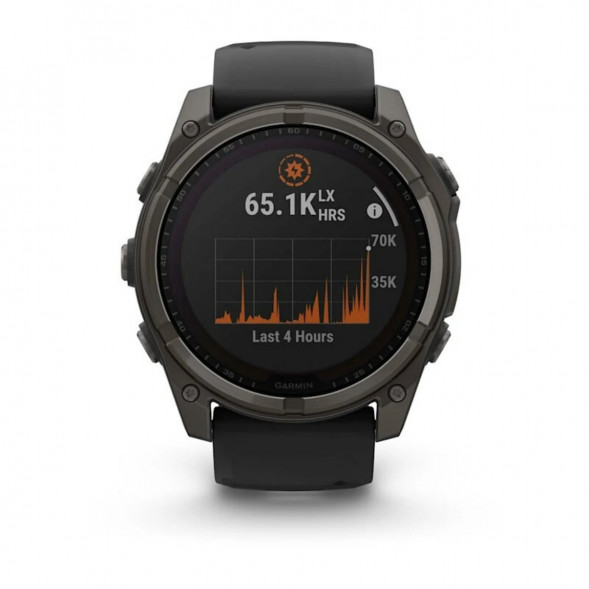 Умные часы Garmin Fenix 8, 51 мм, Solar, Sapphire Carbon Gray DLC Titanium with Black/Pebble Gray Silicone 010-02907-10 в Благовещенске