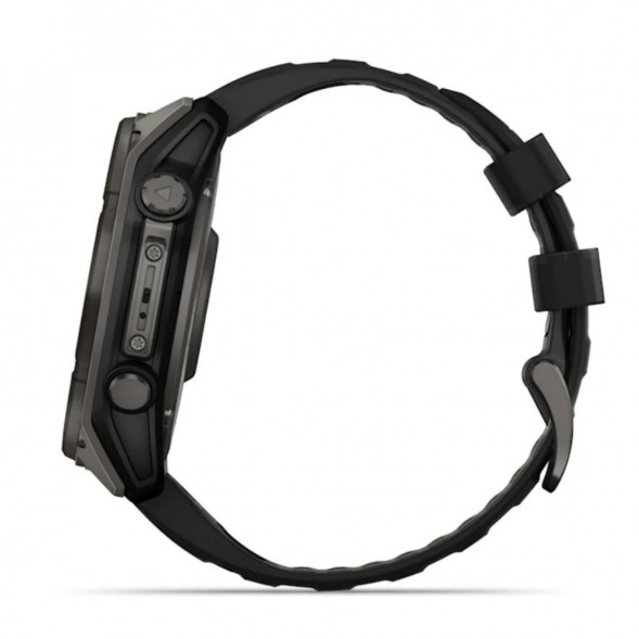 Умные часы Garmin Fenix 8, 51 мм, Solar, Sapphire Carbon Gray DLC Titanium with Black/Pebble Gray Silicone 010-02907-10 в Благовещенске