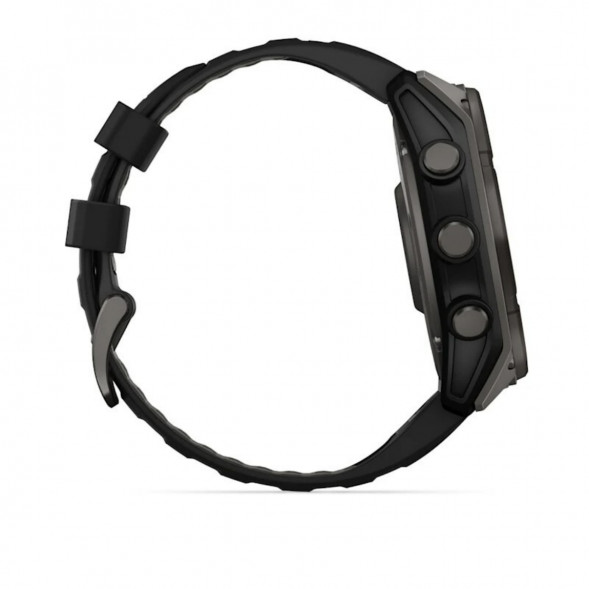 Умные часы Garmin Fenix 8, 51 мм, Solar, Sapphire Carbon Gray DLC Titanium with Black/Pebble Gray Silicone 010-02907-10 в Благовещенске