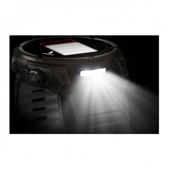 Умные часы Garmin Fenix 8, 51 мм, Solar, Sapphire Carbon Gray DLC Titanium with Black/Pebble Gray Silicone 010-02907-10 в Благовещенске