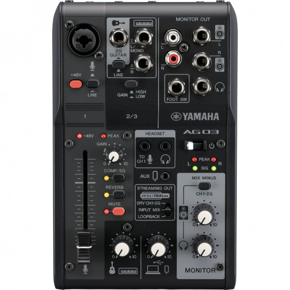 Микшер для стриминга Yamaha AG03MK2 LSPK Live Stream Black с аксессуарами в Благовещенске