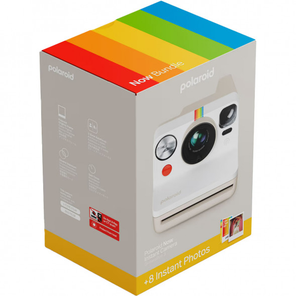 Фотоаппарат моментальной печати Polaroid Now Generation 3 + 8 цветных картриджей, белый в Благовещенске