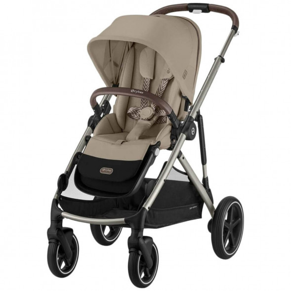 Детская коляска Cybex Gazelle S TPE Almond Beige с корзиной и дождевиком в Благовещенске