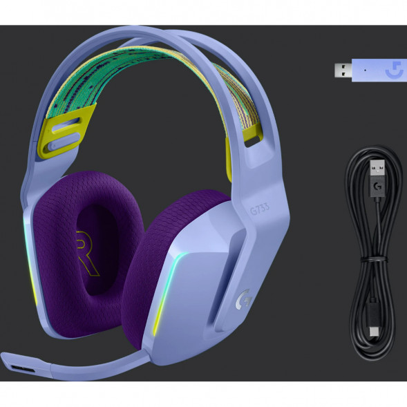 Игровая гарнитура Logitech G733 RGB Lightspeed Wireless, сиреневый в Благовещенске